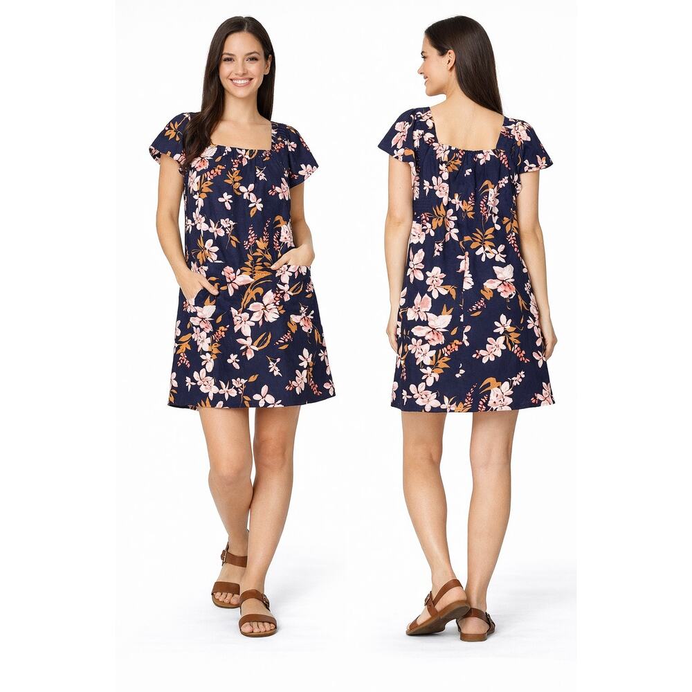 Nicole Miller Floral Linen Blend Mini Dress Women S NWT - Picture 3 of 3